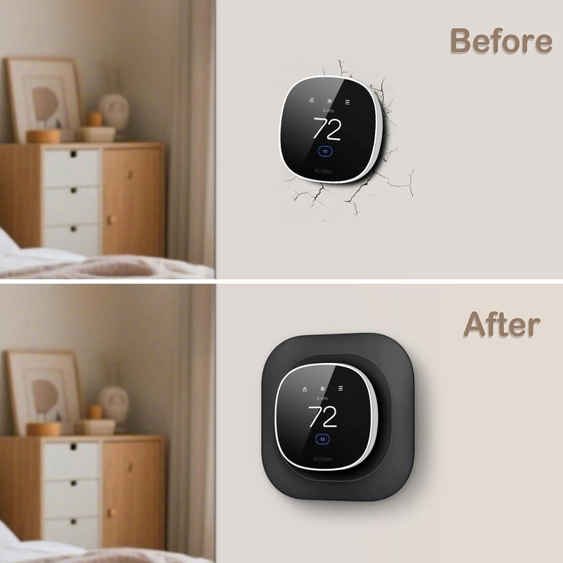 CaseBot Wall Plate for New 2025 ecobee Smart Thermostat Essential Thermostat, Practical and Stylish Trim Plate Bracket Cover Mount Holder, Black - Image 4